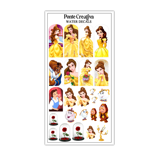 Belle The Beauty and the Beast Water Decals