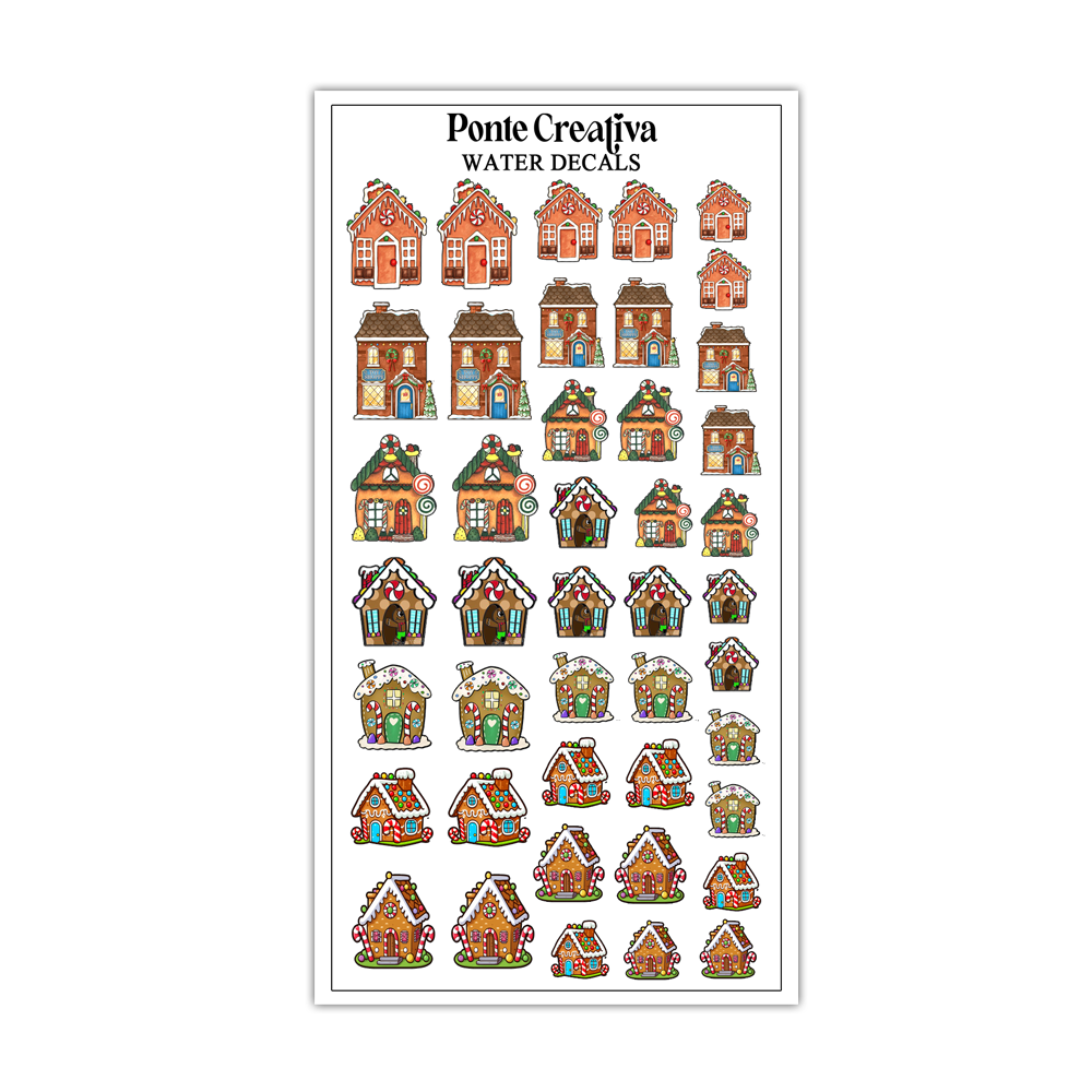 Ginger Bread House Water Decals