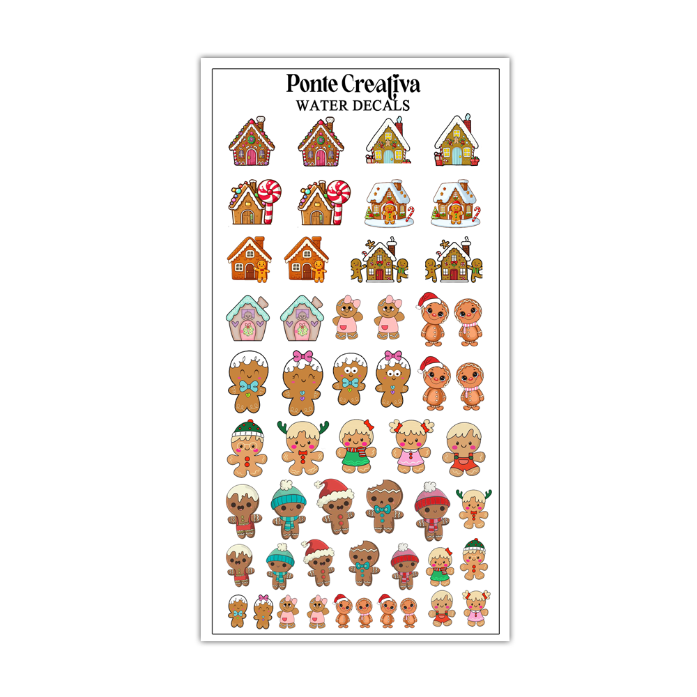 Cute Ginger Bread House Water Decals