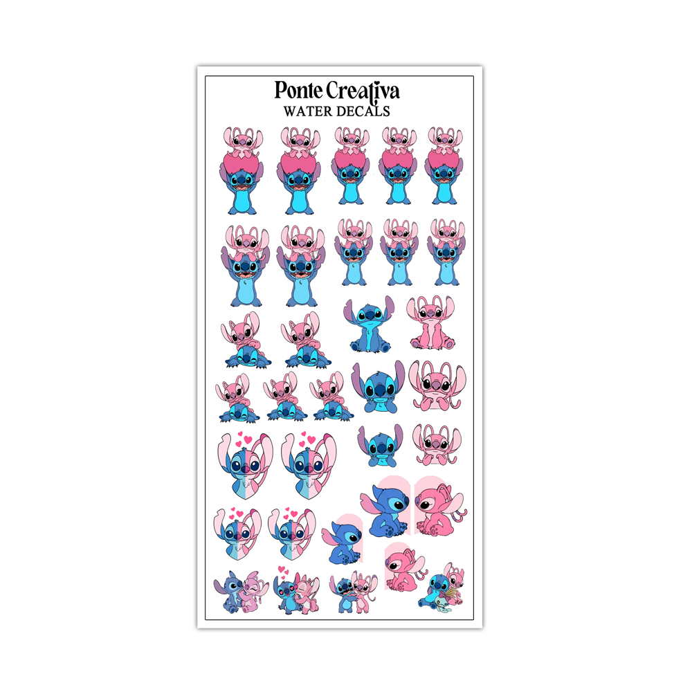 Stitch Blue and Pink Water Decals