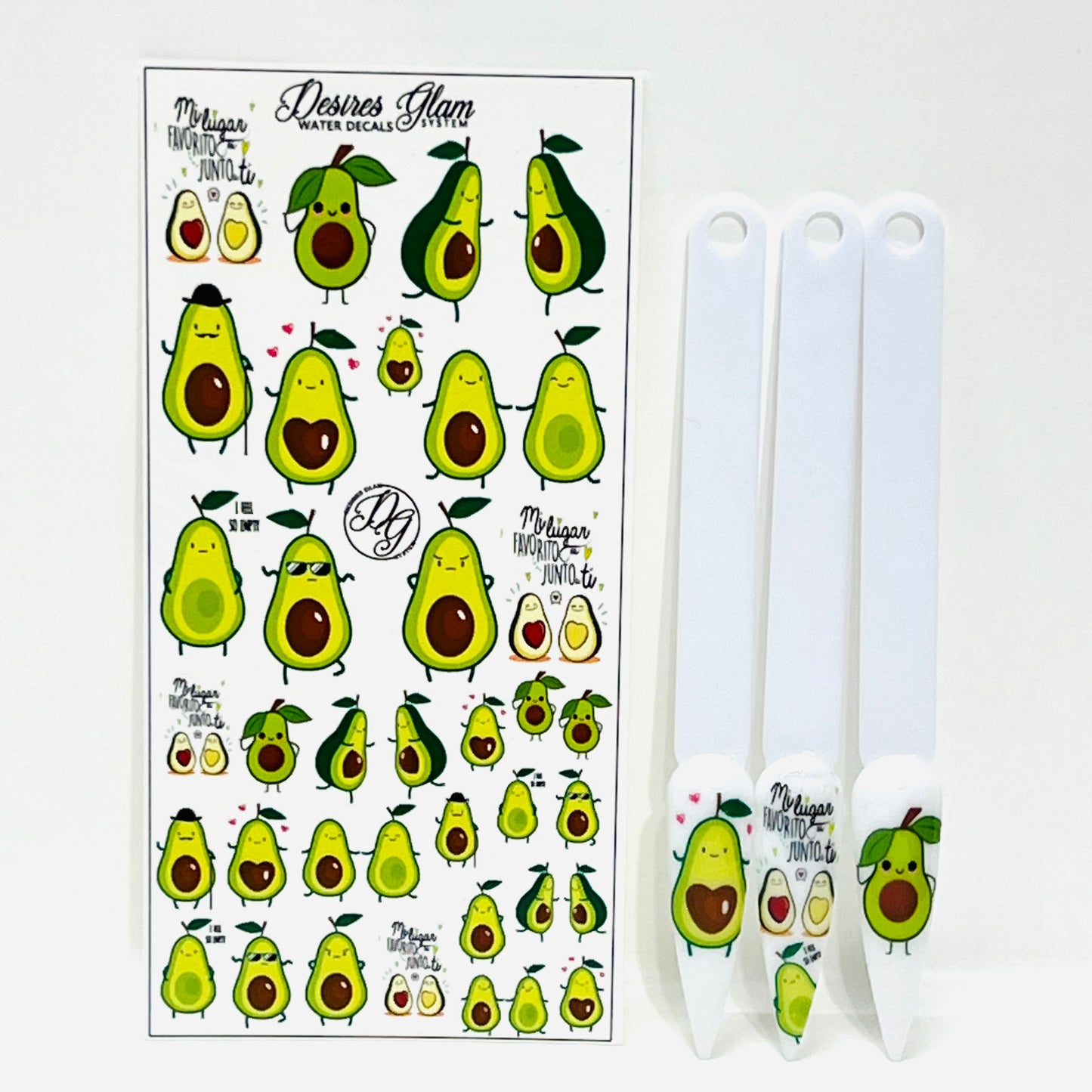Avocado / Aguacate / Water Decals (Large to Small)
