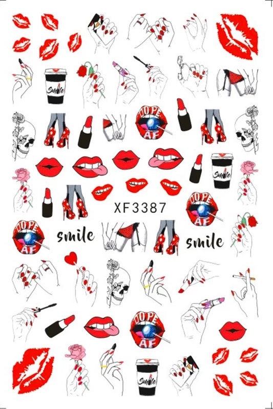 Sexy Lips Nails Stickers  87