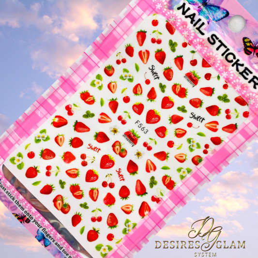 🍓Strawberry  Nails Stickers