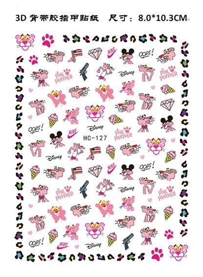 Pink Panther Nails Stickers