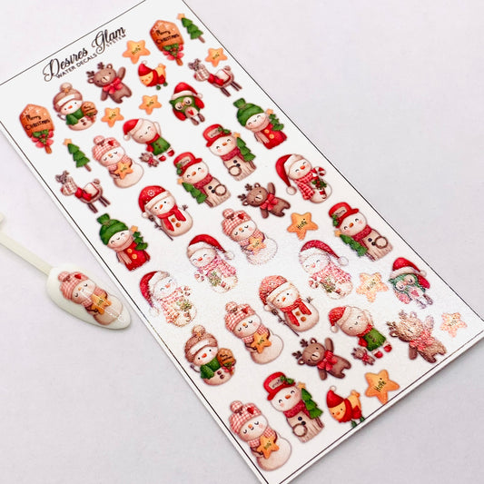 Cute Christmas Water Decals (Med Size)