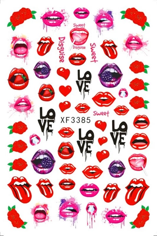 Sexy lips Nails Stickers 85