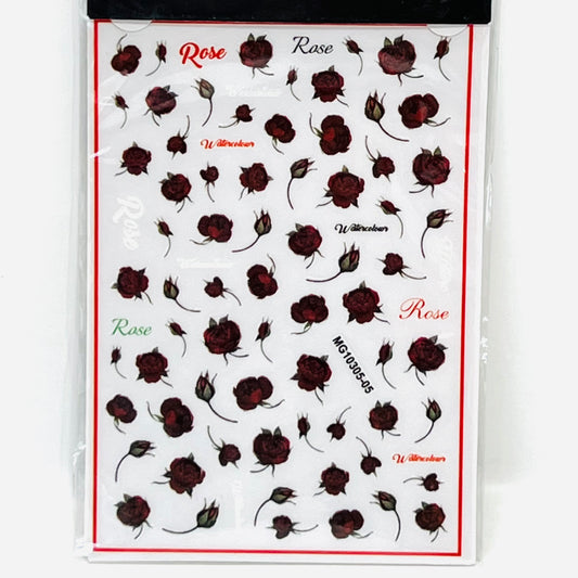 Rose Nails Stickers -05