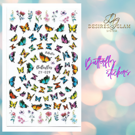 🦋 Butterfly Nails Stickers 029