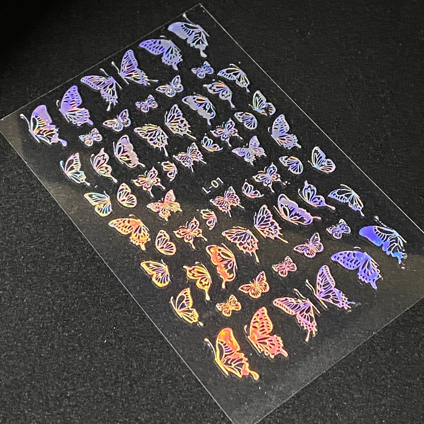 🦋Silver Holo Butterflies Nails Stickers 3 pkg