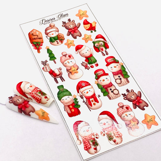 Cute Christmas Water Decals (Big Size)