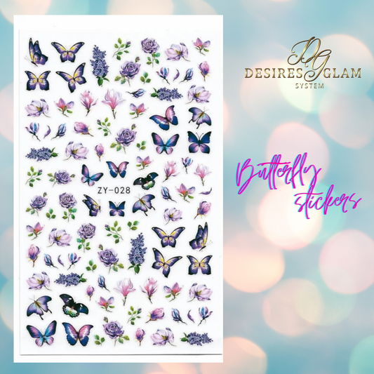 🦋 Butterfly Nails Stickers  028
