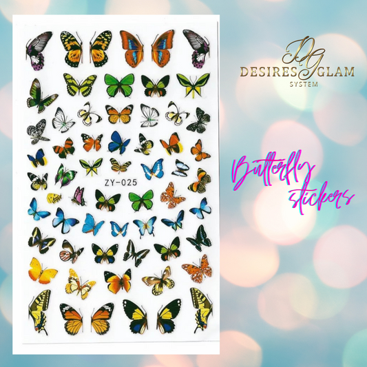 🦋 Butterfly Nails Stickers 025