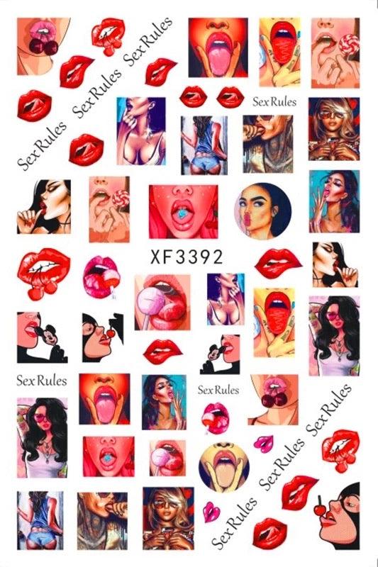 Sexy Lips Nails Stickers 92