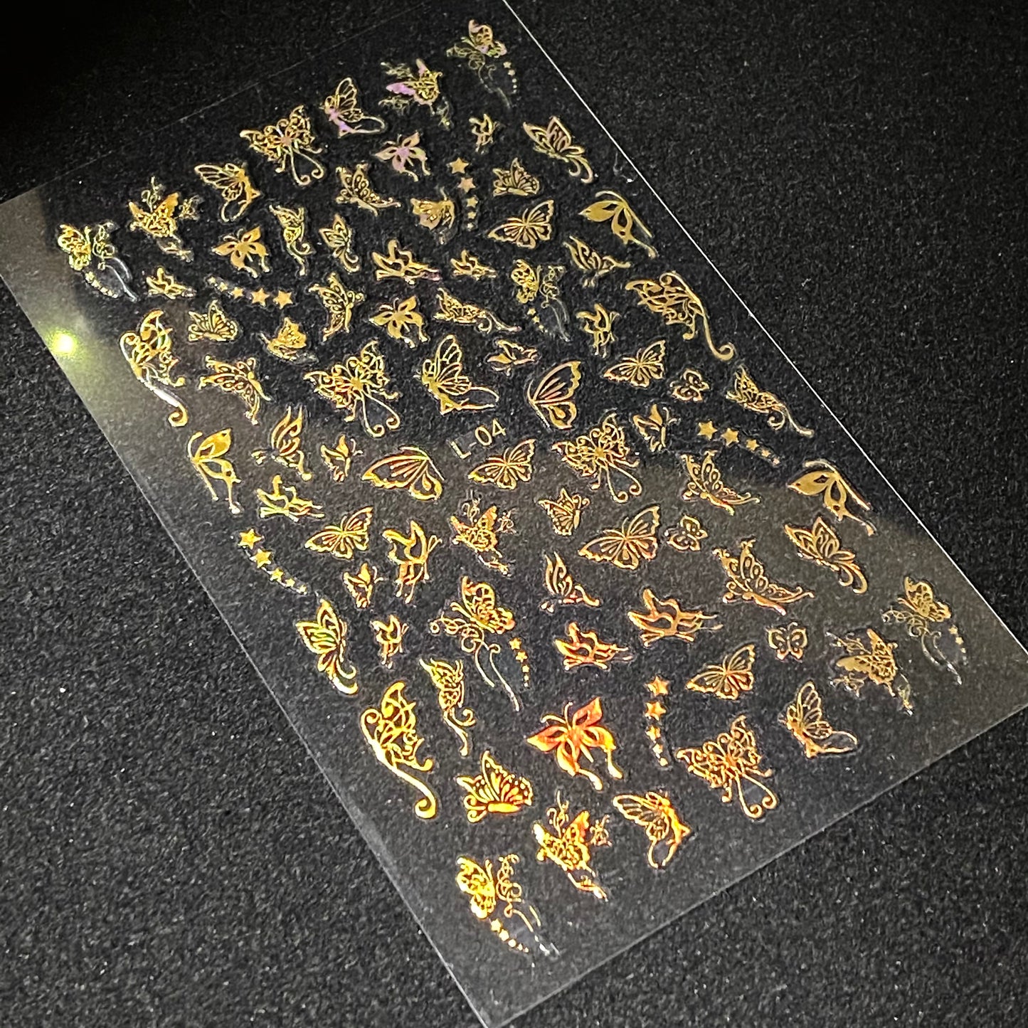 🦋Gold Holo Butterflies Nail Stickers 3 pkg