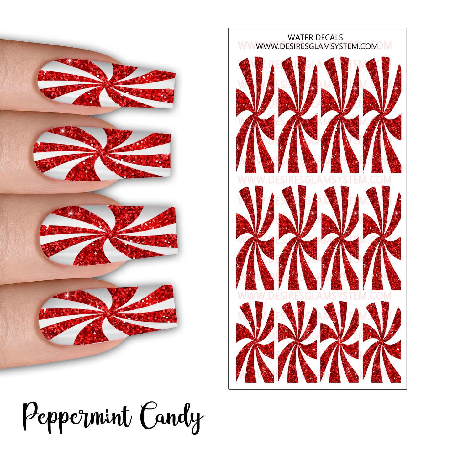 Peppermint Candy Water Decals